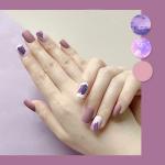 Secret Lives Acrylic Designer Artificial Extension Matte Light Mauve Nails Design 24 pcs Set with Glue Sheet