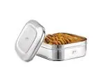 JVL Stainless Steel Costa Square Shape Container Box With Steel Lid 900ml