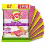 Scotch-Brite Sponge Wipe Resusable Kitchen Cleaning Sponge- Easy to use, Multi- color & Biodegradable 10 N - Pack of 1 Incomplete