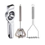 DreamBasket Stainless Steel Lemon Squeezer & Mathani & Potato Masher for Kitchen