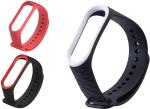 Microcart Silicone Red, Black Smart Band Strap For Xiaomi Mi Band 4, Xiaomi Mi Band 203 (Pack Of 3)