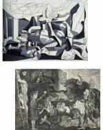 DECOR ADVENTURES The Charnel House and Minotauromachy by Pablo Picasso Wall Painting 14 x 18 inch (Pack of 2)