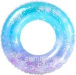 Crevizon Inflatable Swim Rings, Funny Beach Floaties Swim Party Toys Summer Swimming Suitable for Both Kids and Adults (80 CM, Happy Summer)