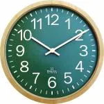 B SQUARE Green Dial Outline Wood Wall Clock Modern Wall Clock Silent Movement Size 11 inch