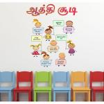 Wallzone Multicolor Tamil Letters Removable Sticker, 70 cm
