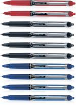 Pilot Hi-Tecpoint V7 RT Fine Point Liquid Ink Pen | Tip Size - 0.7MM | Retractable and Refillable | Dimpled Rubber Grip with Unique Dimple Tip Technology | Ink Colour - 4 Blue, 4 Black and 2 Red | Pack of 10