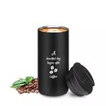 Giftana Coffee Tumbler 350ml - A Beautiful Day Begins After Coffee Quotes Tumbler with Lid, Steel Vacuum Insulated Hot Cold Travel Mug, Valentines Day Gift, Birthday Gifts for Men and Women, Black
