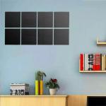 WallWear- Mirror Stickers for Wall 8 Very Big Square Black Decorative 3D Wall Stickers for Drawing,Kitchen,Office,Bed Room etc. Pack of(8) Very Big Square Black,Size(15x15) cm