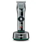 VGR V-256 Professional Hair Clipper, Salon Trimmer for men, 2 Digital Display, 400min Runtime & 2500mAh Lithium Battery, 5500-7000RPM knob, 360 Degree Wireless Charging Stand (Black) 1 Year Warranty