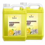 Shatras Dishwash Gel Yellow Lemon & active salt, Refreshing, Antibacterial, Leaves no residue,Fast Cleaner for all types of Utensils, Dishwasher Liquid, Refill Can 5L (Pack Of 2)