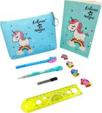 POKSI Combo Stationary Art Polyester Pencil Box l Set of 10 Multicolor