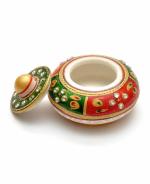 Jharokha’s Marble Sindoor Dani, Sindoor Box, Kumkum Box (7.5Cm X7.5 Cm X 5 Cm)