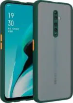 INDIACASE Oppo Reno 2F Green Translucent, Shockproof, Hard Back Cover