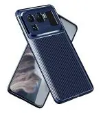 Golden Sands for Xiaomi Mi 11 Ultra Back Phone Cover Drop Tested Shock Proof Slim Armor Aramid Carbon Fibre Rugged TPU Case for Xiaomi Mi 11 Ultra, Blue