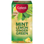 Celest Green Tea, 100 Tea Bags - Mint Lemon Ginger| Tea Bags | Green Tea