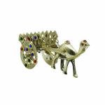 pujaNpujari Gold Plated Stone Studded Camel Cart for Home Decor