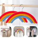 KATHIYAWADI Pack Of 2 Clothes Hangers, Rotate Multi Color Coating Light-Weight Non-Slip Durable with Removeable Clipers Perfect for Pants, Dress, Jacket, Underwear , Shirt and Sheet