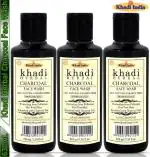 Khadi Herbal Activated Charcoal For Deep Cleansing (Pack Of-3) Face Wash (210 ml)