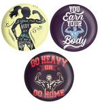 Dhcrafts Multicolor Metal Lifestyle, Gymor Go Home Brown Printed Fridge Magnet, 5.8 Cm (Pack Of 3)