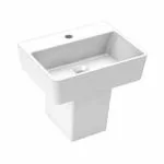 PARRYWARE HELIX Series Half Pedestal WASH BASIN (White) With Faucet Hole | 275x215x360mm, Rectangle | Ceramic Basin/Sink for Bathroom, Living Room | NOT Table / Counter Top | C042J1C