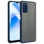 Casotec Matte Finish Shockproof Hard Back and Side Soft Smoke Back Case Cover for Oppo A55 5G - Blue