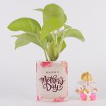 Ferns N Petals Golden Money Plant With Lord Ganesha Idol