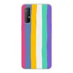 MobiEra Oppo Reno 3 Pro Multi Rainbow Design Plastic Hard Case Cover