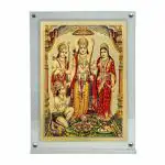 Hawai Gold Plated Shree Ram Darbar Photo with Transparent Acrylic Magentic Tabletop Home Décor Religious Photo Frame, 8x5.8 inch Frame SFDI00594_ACRYLIC