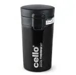 Cello Monty Stainless Steel Flask, 300ml, Black