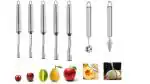 Kruvad Fruit Corer Stainless Steel Pear Corer Watermelon Baller for Pear, Cherry, Jujube and Red Date Fruits Seeds Remover in Sharp Serrated Blade [ 7 Pcs ]