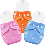 Bembika Microfiber Baby Pocket Cloth Diapers With Double Gusset For Kids (Pack Of 3)