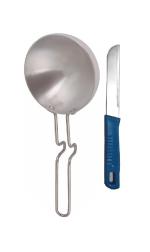 First Front Aluminium Tadka Pan With Kitchen Vegetables Cutting Knife Chalu and (Multicolour, Pack of 2)