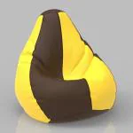 ComfyBean Bag with Beans Filled XXL- Official: Lazy Sacks Bean Bags - For Teenagers - Max User Height : 4.5-5 Ft.-Weight : 45-50 Kgs(Model: Solids-Brown Yellow)
