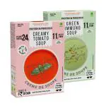 NutriSnacksBox Healthy Soup Combo Pack, 200g (Pack of 2 x 100g) | (10 Soup Sachets x 20g) | Creamy Tomato Soup | Green Immuno Soup | Healthy Soup with Protein and Fibers