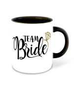 Whats Your Kick Bride To Be Theme Team Bride Printed Black Ceramic Coffee Mug Tea Mug 325 ML