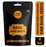 Urban Organics Basil / Sabja / Tukmariya / Bapchi Super Food Healthy and Nutrious- 4kg