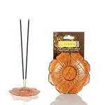 Soulveda Cycle Pure Wooden Agarbatti Stand With Ash Catcher | Decorative Floating Tealight Holder | Handmade Incense Sticks Holder | Lotus Shape Dhoop Stick Holder