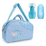 Babique Blue Baby Multipurpose Polyester Diaper Bag with Baby Grooming Kit
