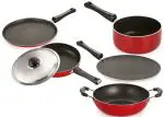 Nirlon 9 pcs of Red and Black Non-stick Kitchen Cooking Utensil Combo Set