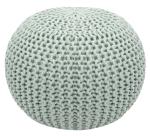 Home Streak Silver Platinum Round Ottoman Bean Filled Stool for Foot Rest 20 Dia x 14 High