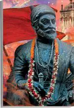 Surmul Multicolor Sunboard Medium Shivaji Maharaj Quotes Murti Poster Removable Sticker