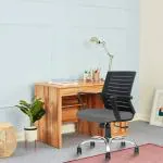 Mezonite Net Office Chair Mid-Back Revolving Mesh Ergonomic Chair for Work from Home & Office (Black)