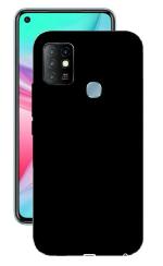 LazyLion Infinix Hot 10 Black Silicone Shockproof Phone Case, Ultra Safety with Soft Feel