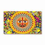 Tamatina Multicolor Religious Art Surya Dev God Unframed Canvas Painting - 60X36 Inch