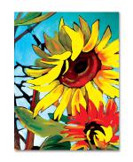 Tamatina Multicolor Nature Art Pretty Sunflower Modern Unframed Art Canvas Painting - 60X45 Inch