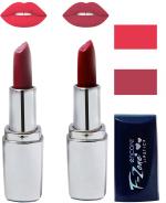 OUR BEAUTY Multicolor Creamy Matte Moisturising Lipstick Ks105, 9 G (Set Of 2)