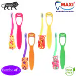 MAXI Oral Care Combo of 8-(4 Kids) Bingo Junior Toothbrush & (4 TC) 1 Number Tongue Cleaner