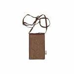 Aakrutii 9007 Women Brown and Golden Embroidery Cotton Small Cross Body Phone Sling Bag (Pack of 1)