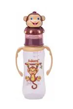 Adore Woah! Character Hood Baby Feeding Bottle- BIS Certified -Anti-Colic -Narrow Neck-250 ml-Brown