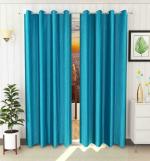 Dc Decastle 304 cm (10ft) Long Door Curtain (Aqua, Pack of 2)